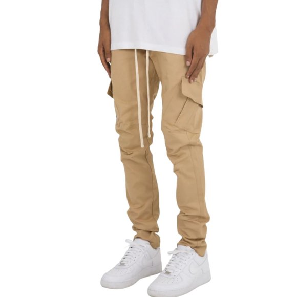 MNML Other - MNML Tan Cargo Utility Pants Pockets Drawstring Waist, Men's Size XL
